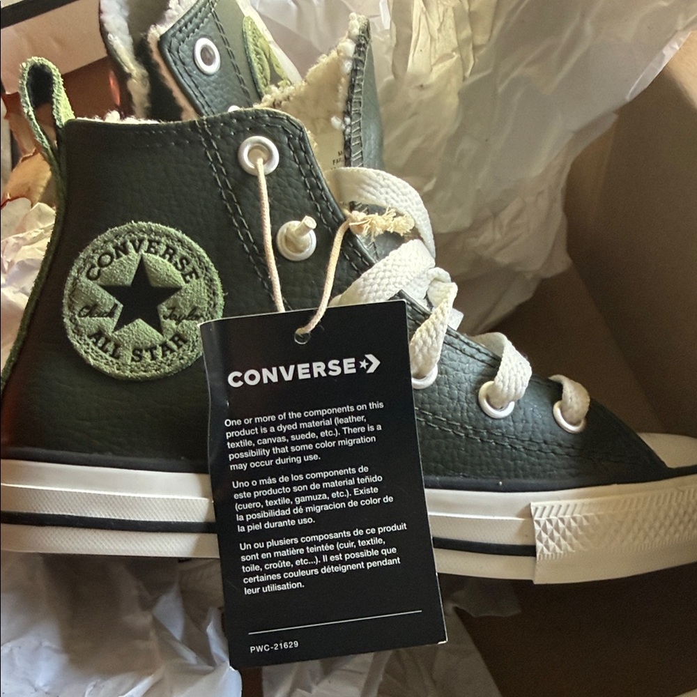 Converse CTAS Hi Utility Green/Black High Top Sneakers Box - Picture 5 of 6